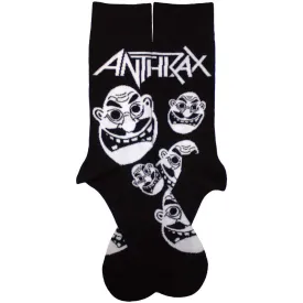 Anthrax Unisex Ankle Socks: Faces Pattern B&W (UK Size 7 - 11)