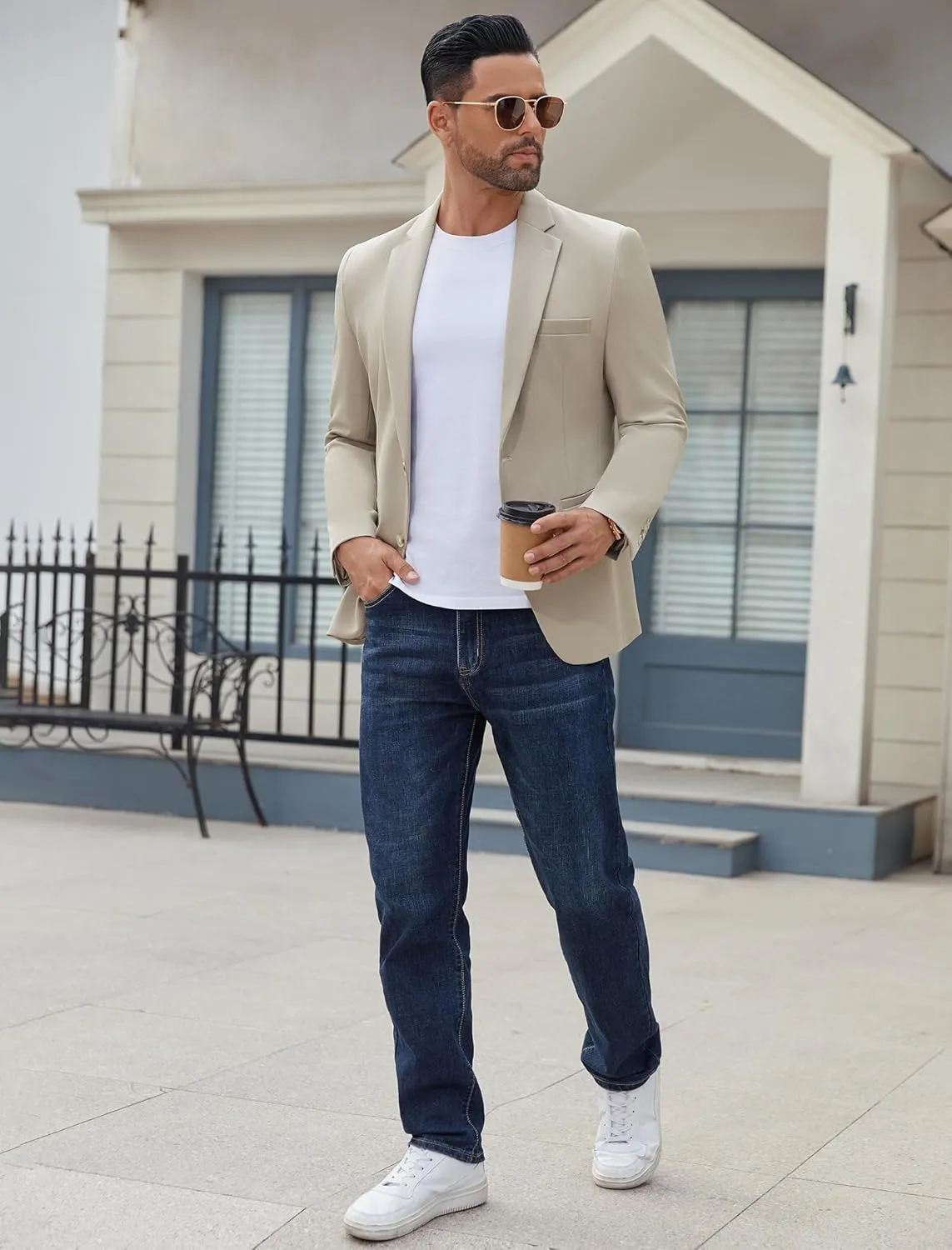 COOFANDY Men's Casual Blazer Regular Fit Lightweight Two Button Sport Coat Suit Jacket