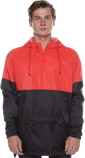 Cottonhood Two Tone Reflective Water Resistant 1/4 Zip Pullover Anorak Windbreaker Jacket
