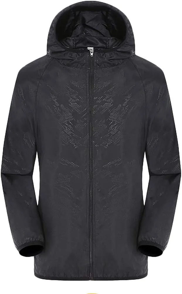 Mens Quick-Dry UV Protection Sunscreen Jacket with Hood for Men Sunscreen Windbreaker for Outdoor Sports