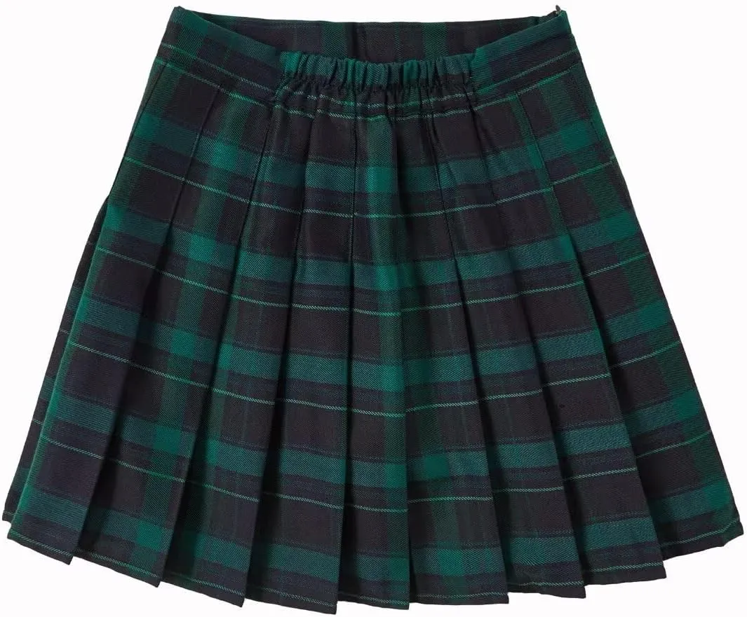 Pleated Mini Skirt High Waisted Tennis Skirts Skorts for Women Girls School Uniform Dress Cheer Skirt with Shorts,2T-4XL