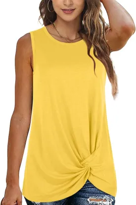 SAMPEEL Womens Tank Tops Twist Knot Summer Sleeveless