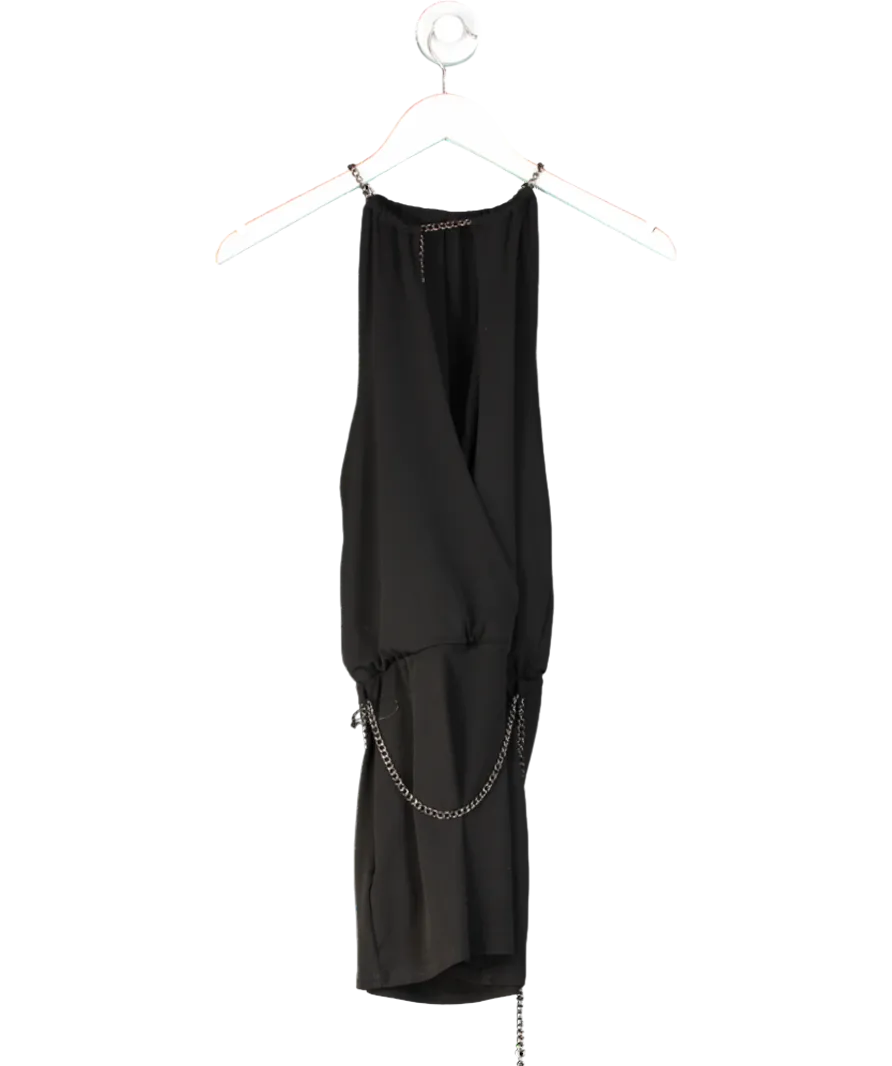 Urban Outfitters Black Kiara Chain Cowl Neck Mini Dress UK XS