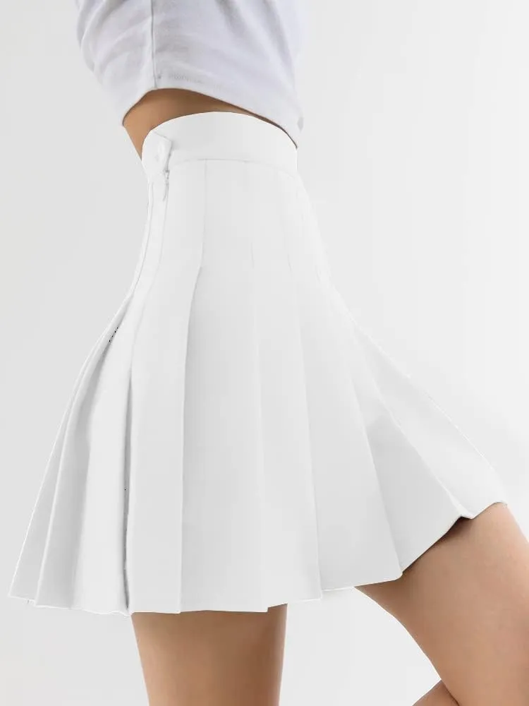 Women Girls high Waisted Pleated Skater Tennis School Skirt Uniform Skirts