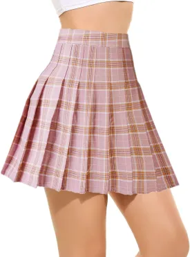 Women Girls high Waisted Pleated Skater Tennis School Skirt Uniform Skirts
