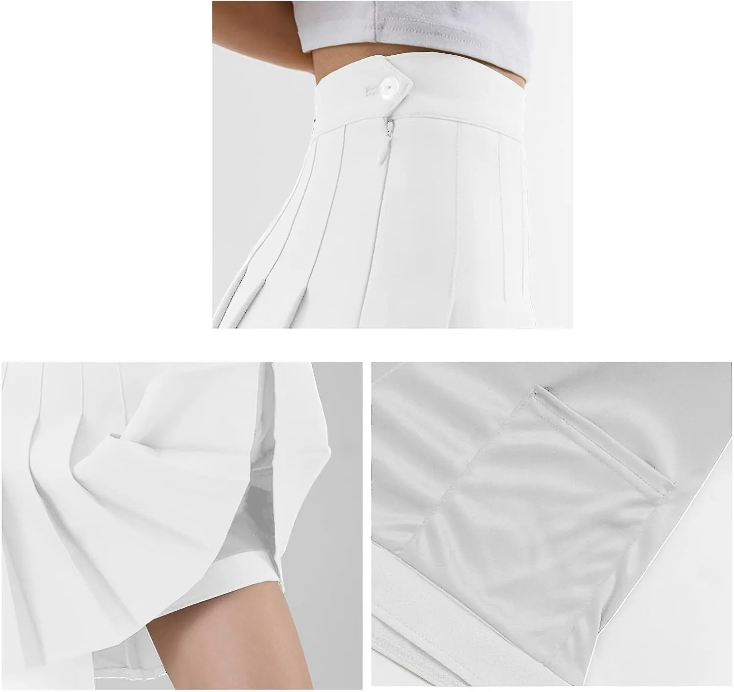 Women Girls high Waisted Pleated Skater Tennis School Skirt Uniform Skirts